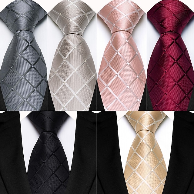  klassisk randig män slips rosa grön blå siden slips set för män näsduk manschettknappar bröllop formell hals slips gfit för män