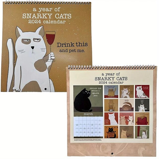 A Year Of Snarky Cats 2024 Wall Calendar Calendar Calendar 2024 Cat