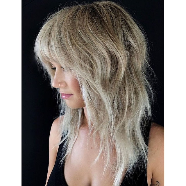  perucas longas em camadas perucas de penteado lisonjeiro perucas loiras brilhantes com raízes profundas perucas para mulheres caucasianas para festa diária perucas de festa de natal