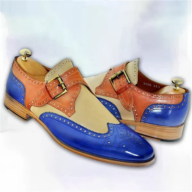 Men's Oxfords Retro Formal Shoes Dress Shoes British Style Plaid Shoes ...