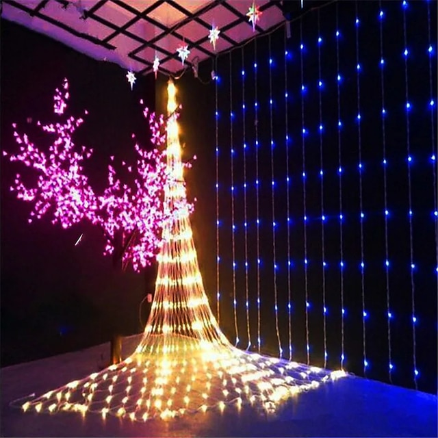  LED String Lights Waterfall Meteor Shower Rain String Light, Christmas Led Festoon led Holiday Decorative Lights for Home Garland Curtain Decoration