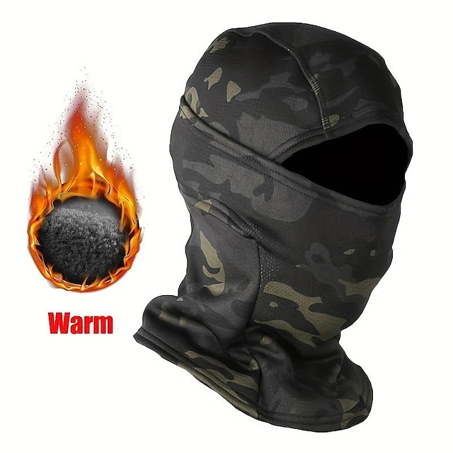  vinter vindtæt varm taktisk camouflage balaclava-hat plus varm fløjlsbalaclava til cykling, kørsel, skiløb