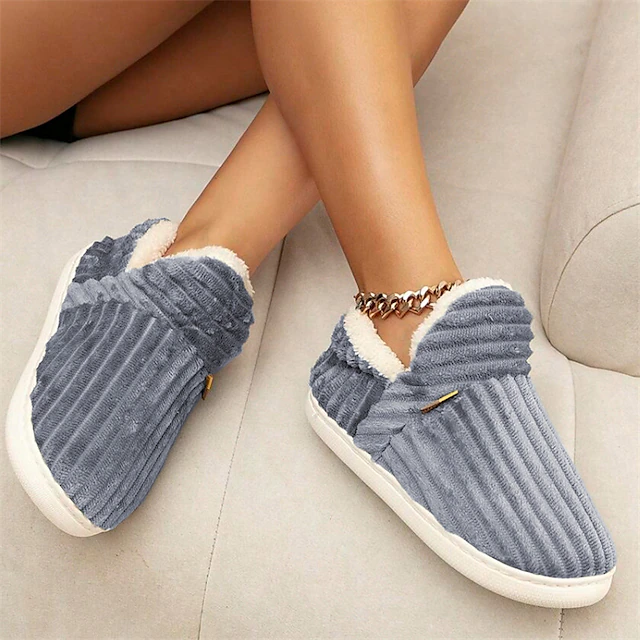 Women's Pink Plush Indoor Slippers with Fleece Lining â Cozy Non-Slip Winter House Shoes for
