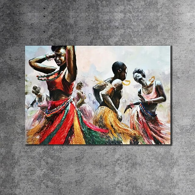  Dancing African Girls Canvas Woman Canvas Handpainted Art Abstract Painting Handmade House Gift For Farmhouse Wall Decor Wall Art Dancer Rolled Canvas No Frame
