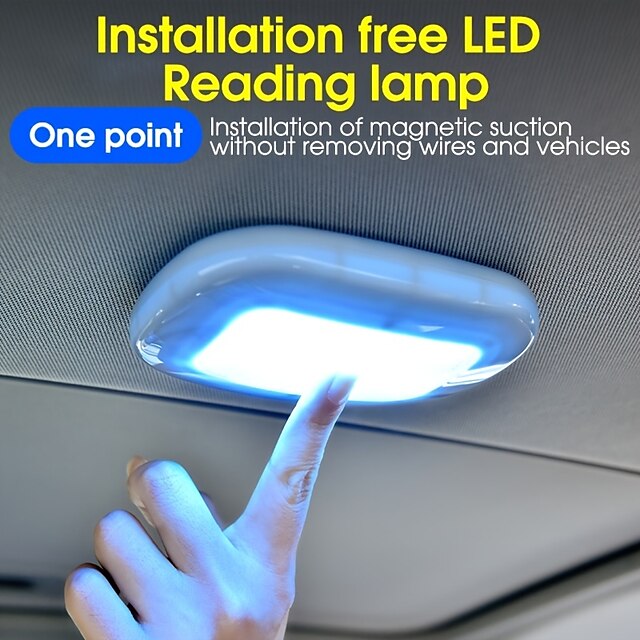  Bezprzewodowa lampka kopułkowa z możliwością ładowania przez USB, oświetlenie wnętrza samochodu, lampki do czytania, idealne do przyczep samochodów ciężarowych