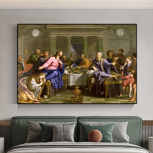  هاندبينتيد فيليب دي شامبين المسيح في بيت سيمون الفريسي c.1656 النفط اللوحة الاستنساخ اللوحة الكلاسيكية هاندبينتيد الفن هدية جدار ديكور