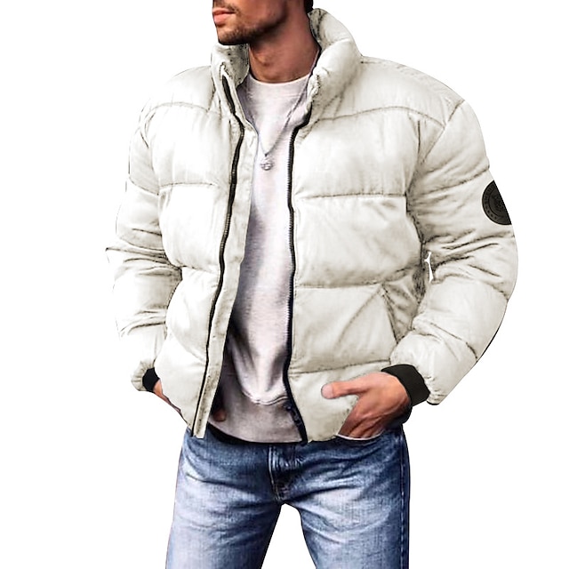 Men's Winter Coat Winter Jacket Puffer Jacket Cardigan Pocket Zipper ...