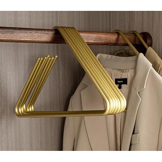 Creative Triangle Clothes Hangers 5pcs Solid Metal Hangers For Coat ...