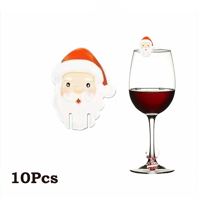  10 stuks kerstwijnglas papieren kaart wijnaccessoires voor barfeestdecoratie