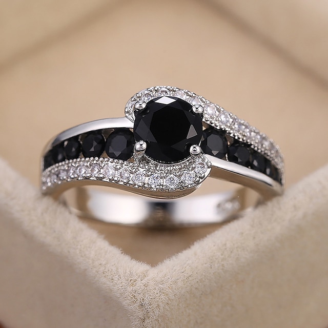  גברים טבעת הטבעת חתונה גיאומטרי שחור נחושת מותאם אישית מסוגנן אומנותי 1 pc