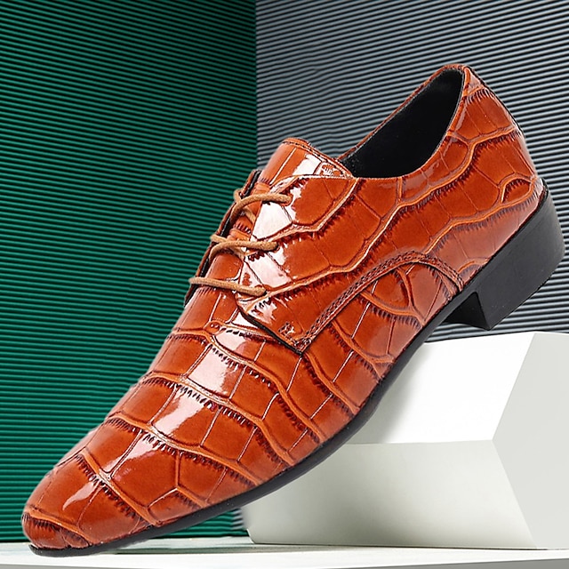  Miesten Oxford-kengät Muodolliset kengät Juhlakengät Kävely Vapaa-aika Päivittäin PU Mukava Nilkkurit Loaferit Musta Keltainen Harmaa Kevät Syksy