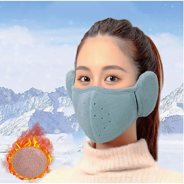  Winter Warm Earmuffs Face Mask Soft Comfortable Fleece Ear Muffs Breathable Outdoor Cycling Skiing Mouth Ear Covers For Women Men Autumn & Winter