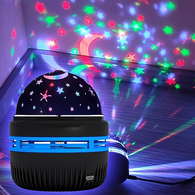  minidiskopallo valo tähtitaivas galaksiprojektori led-juhlavalokerho karaokeen automaattisesti pyörivä värikäs lavan valotehoste