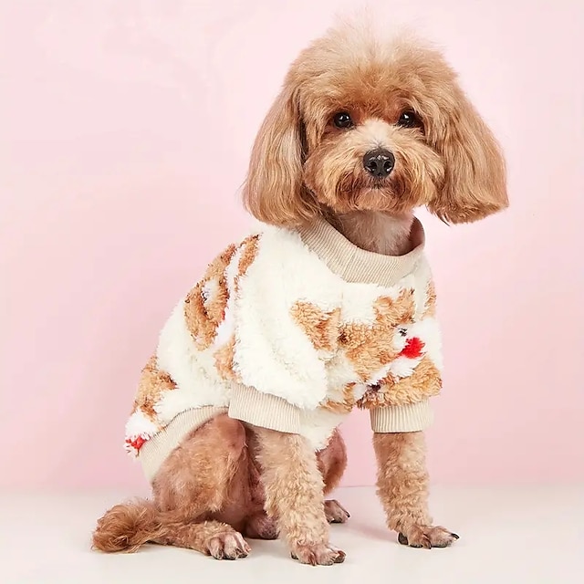  Толстовка с изображением милого медведя и собаки, холодостойкие свитера, осенне-зимняя теплая одежда для домашних животных