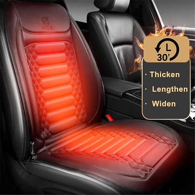  Funda de asiento con calefacción para coche, cojín de asiento de calentamiento rápido de 12v y 30s, calentador universal para asiento de coche, tela duradera, almohadilla térmica gruesa para coche