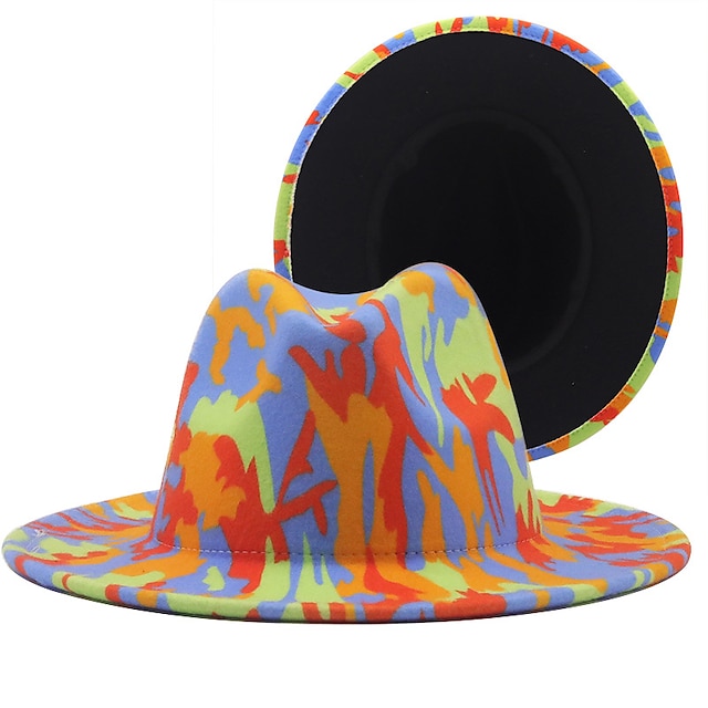  γκράφιτι μόδας Fedora καπέλο για τον ήλιο τζαζ καπέλο βρετανικού στυλ για υπαίθριο σούπερ μπολ ποδιών για κυριακάτικο πάρτι δώρο super bowl