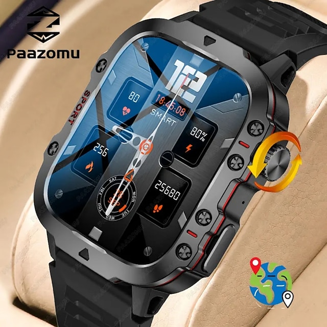  iMosi QX11 Smart Watch 1.96 inch Smartur Bluetooth Skridtæller Samtalepåmindelse Aktivitetstracker Kompatibel med Android iOS Dame Herre Handsfree opkald Vandtæt Mediakontrol IP68 43 mm urkasse