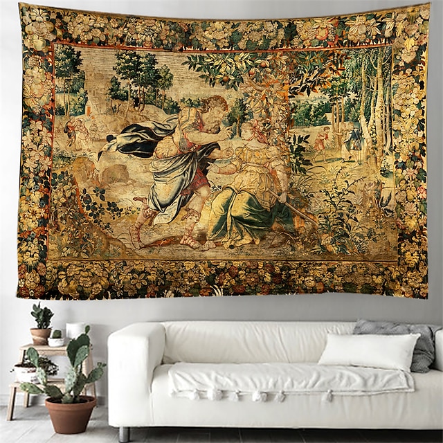  ヴィンテージ中世ミルフルール壁掛けタペストリー壁アート大型タペストリー壁画装飾写真の背景毛布カーテン家の寝室のリビングルームの装飾