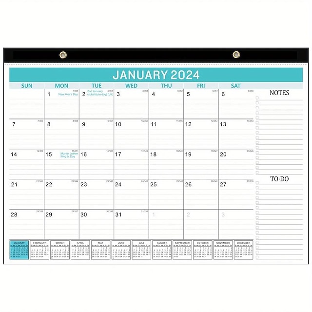 2024 Desk Calendar - 2024-2025 Wall-mounted Desk Calendar 18-month ...