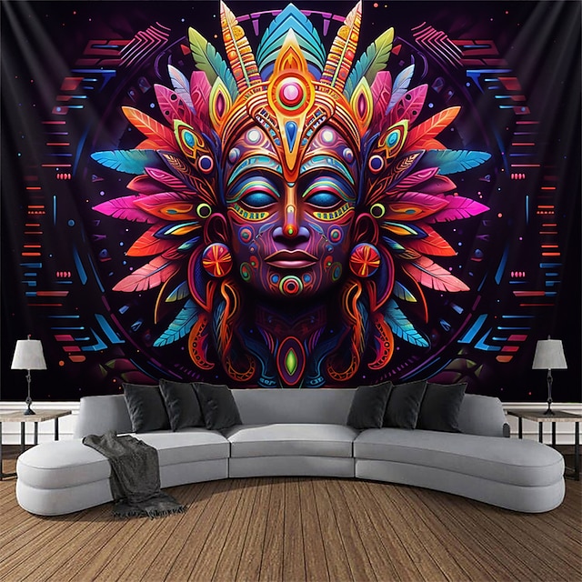  Tapiserie decorativă fluorescentă agățată artă de perete tapiserie mare decor mural fotografie fundal pătură perdea acasă dormitor sufragerie