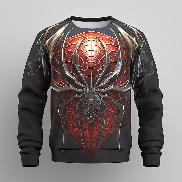  Băieți 3D SPIDER Hanorca Pullover Manșon Lung Tipărire 3D Toamnă Iarnă Modă Șic Stradă Misto Poliester Copii 3-12 ani În aer liber Casual Zilnic Fit regulat