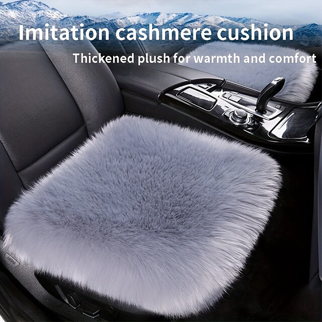 Car Seat Cushion Winter Thickened Warm Breathable Seat Cushion Cover Simple Plush Vent Car Interior Seat Cushion