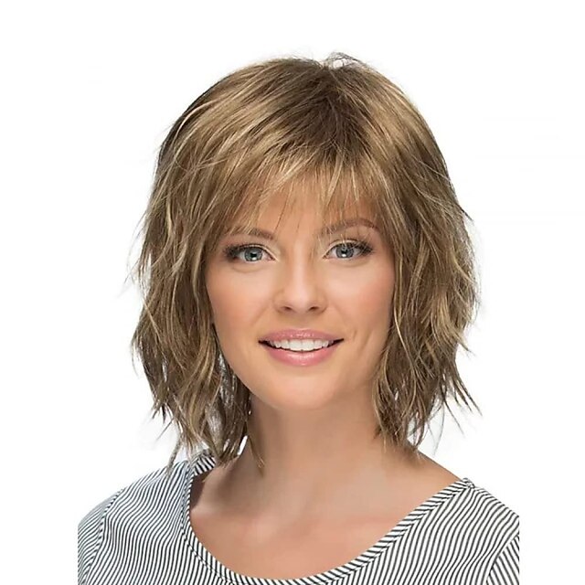 Blonde Bob Wave Wig for Women,Fluffy Natural Not Easily Deformed Gray Short Curly Wig for Women with Bangs Temperament Fashion Bob Curly Wig for Women for Daily Parties Use Costume Wig（blonde/gray)）4