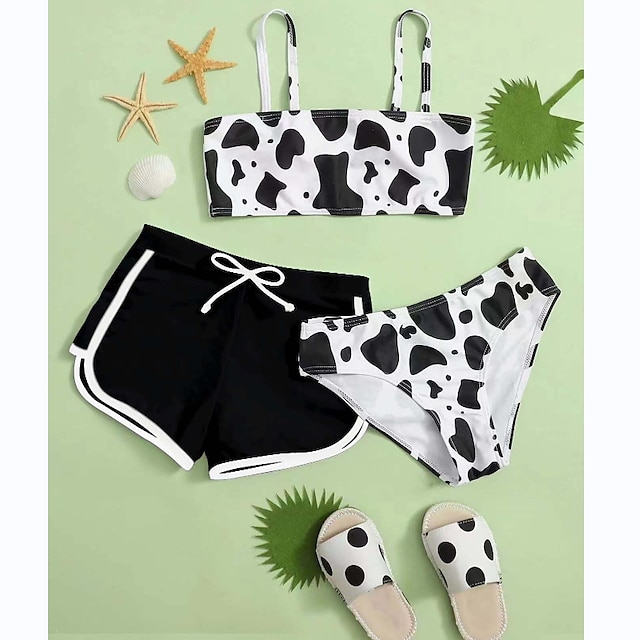  kinderkleidung Mädchen Badeanzug Outdoor Feste Farbe bezaubernd Badeanzüge 7-13 Jahre Sommer Schwarz Weiß