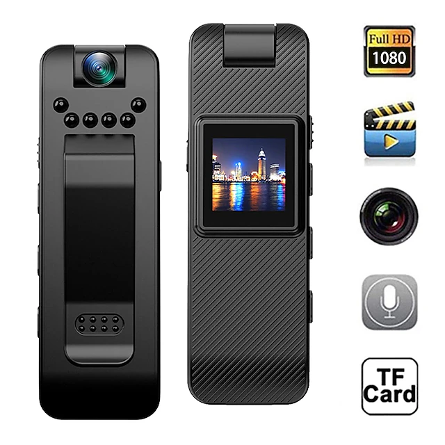 1080P Full HD Mini Camera Infrared Night Vision with LED Screen Small ...