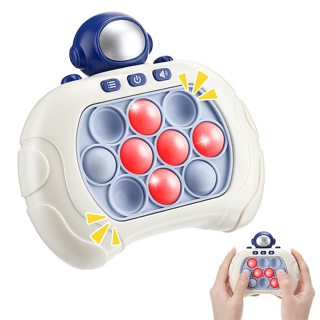  Welltop pop fidget jogo para crianças adulto pop light up jogo handheld fidget brinquedos sensoriais eletrônico jogo de empurrão rápido jogo de quebra-cabeça educacional com 4 modos brinquedo de bolha