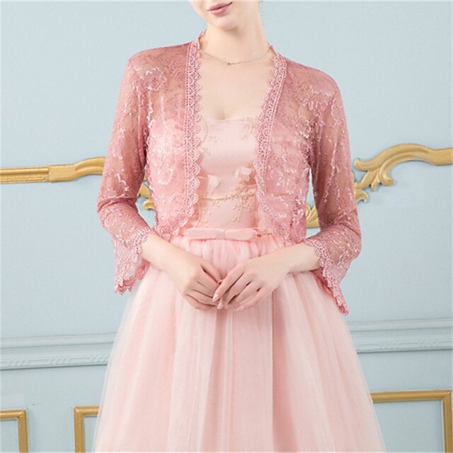 Shawls Women's Wrap Bolero Elegant Bridal Long Sleeve Lace Wedding