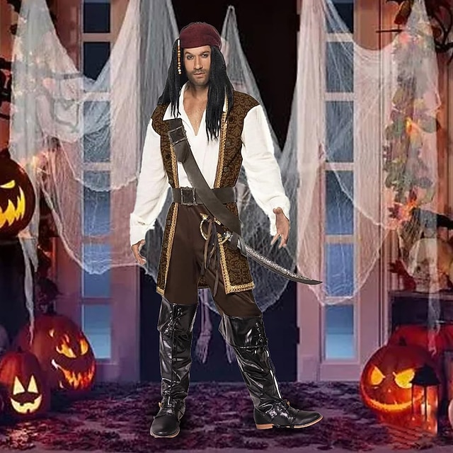 icewalker Piratenriem Heren Halloween Accessoires Vintage Lederen Riem Bruin, bruin, M
