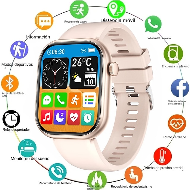 G20 Slimme horloge 2.01 inch(es) Smart horloge Bluetooth Stappenteller Gespreksherinnering Activiteitentracker Compatibel met: Android iOS Dames Heren Lange stand-by Handsfree bellen Waterbestendig