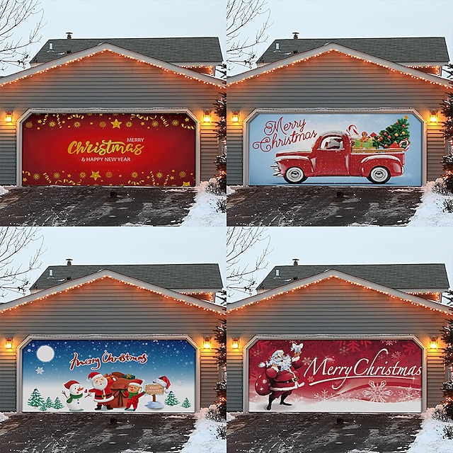 Christmas Garage Door Banner, Indoor Outdoor Christmas Holidays, Happy