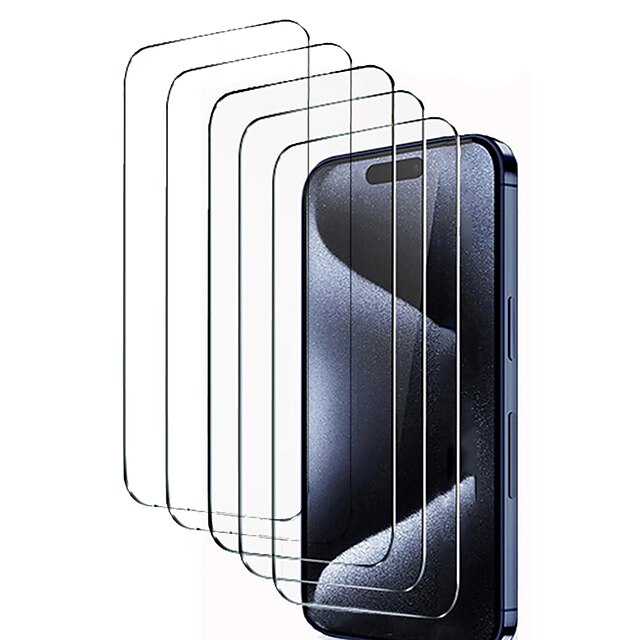  3 piezas 5 piezas 10 piezas Protector de Pantalla Para Apple iPhone 16 iPhone 15 Pro Max Plus iPhone 14 13 12 11 Pro Max Mini X XR XS Max 8 7 Plus Vidrio Templado Dureza 9H Anti Burbujas Anti-Huellas