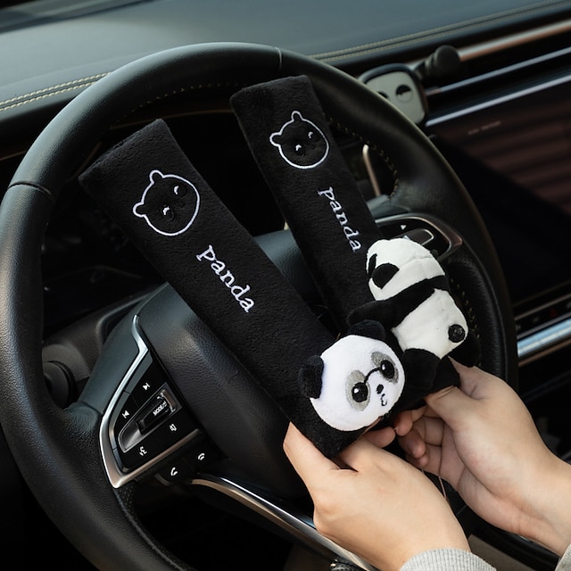  Cinto de segurança do carro protetor de ombro bonito dos desenhos animados panda protetor de carro universal acessórios interiores do carro