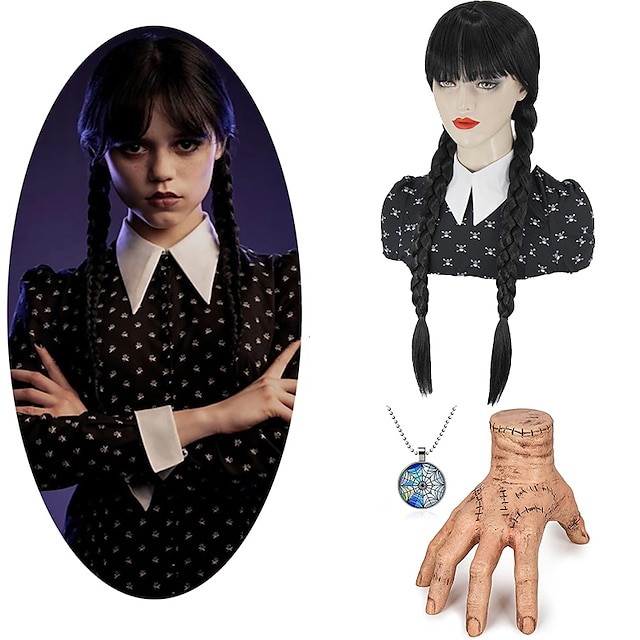  Wednesday Addams Addams family Thing Necklace Halloween Props Men's Women's Movie Cosplay Cosplay Masquerade