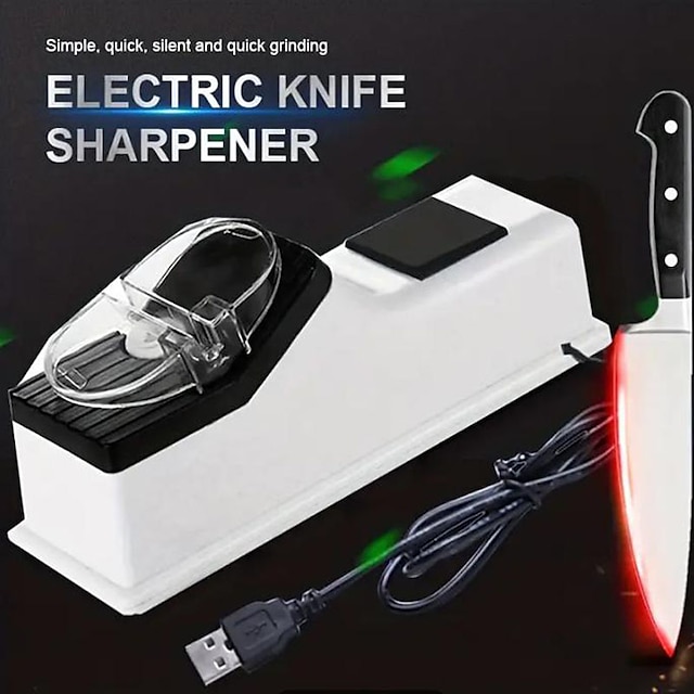  Afilador de cuchillos eléctrico recargable: afilado rápido y automático de cuchillos y tijeras de cocina
