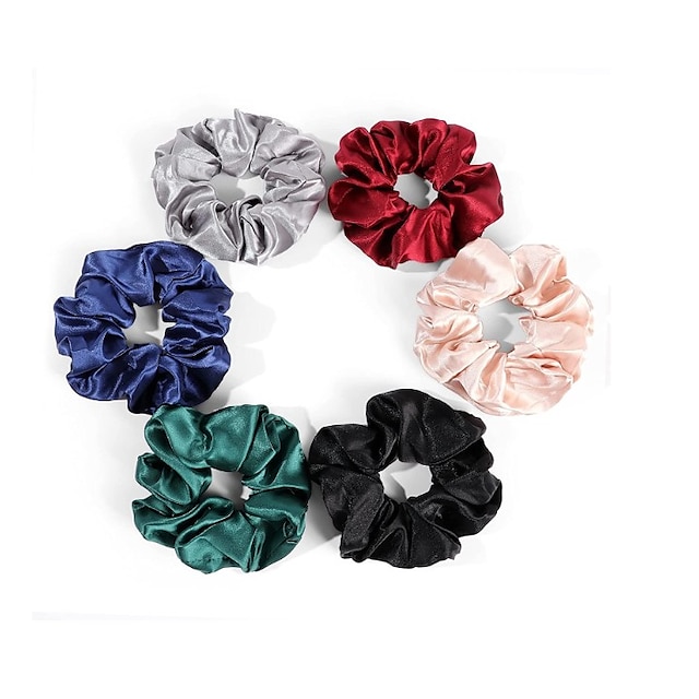  100% Mulberry Silk Hair Scrunchies Ties for Frizz & Breakage Prevention, Nature Silk Hair Ties No Damage, Elastic ponytail Holders, 1Pc