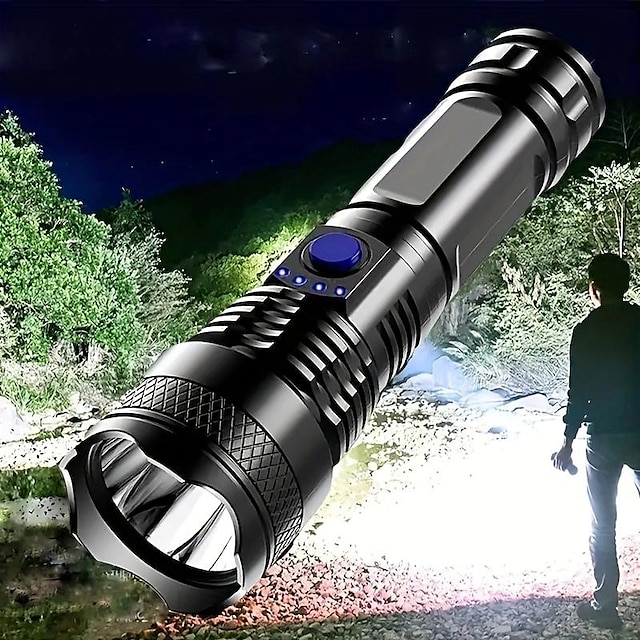  superljus ficklampa usb uppladdningsbar handhållen ficklampa - perfekt för camping backpacking och vandring