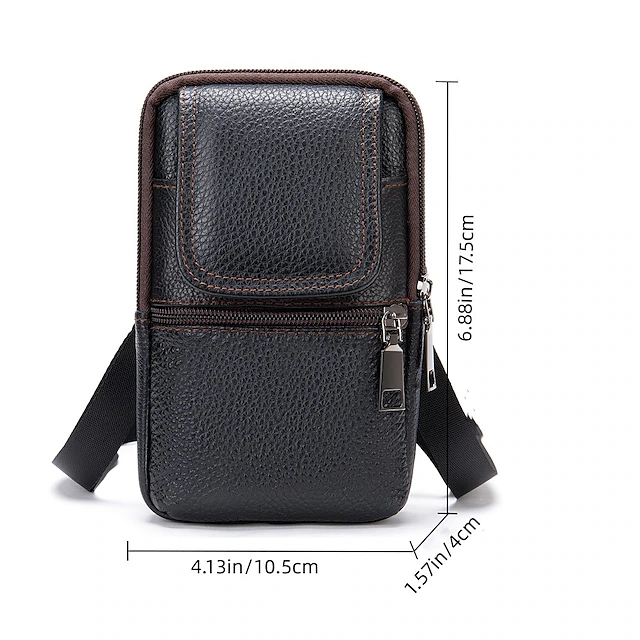 Men's Genuine Leather Mobile Phone Bag Men's Belt Bag Men's Belt Bag ...