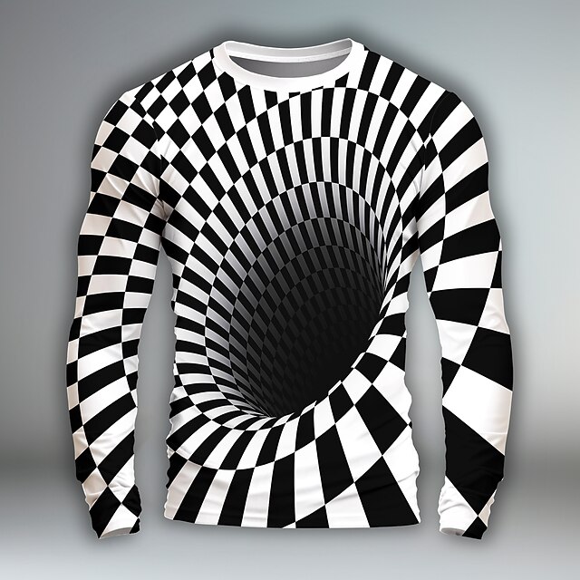 Graphic Optical Illusion Visual Deception Daily Designer Artistic Men S