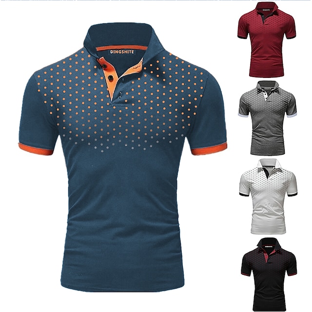 Men's Polo Shirt Golf Shirt Casual Daily Polo Collar Classic Short ...
