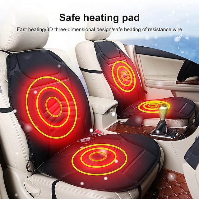  12v opvarmet bilsædebetræk sædevarmer universal autovarme sædemåtte elektriske puder varmepude vintervarme biltilbehør