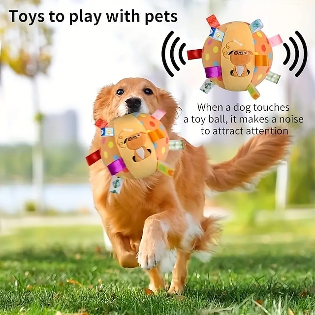  Brinquedo interativo de bola para animais de estimação de 1 unidade com squeaker para treinamento divertido e brincadeiras