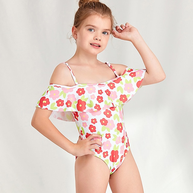  أطفال للفتيات ملابس السباحة الأماكن المفتوحة لون الصلبة بديع بدلة سباحة 7-13 سنة الصيف وردي بلاشيهغ أحمر