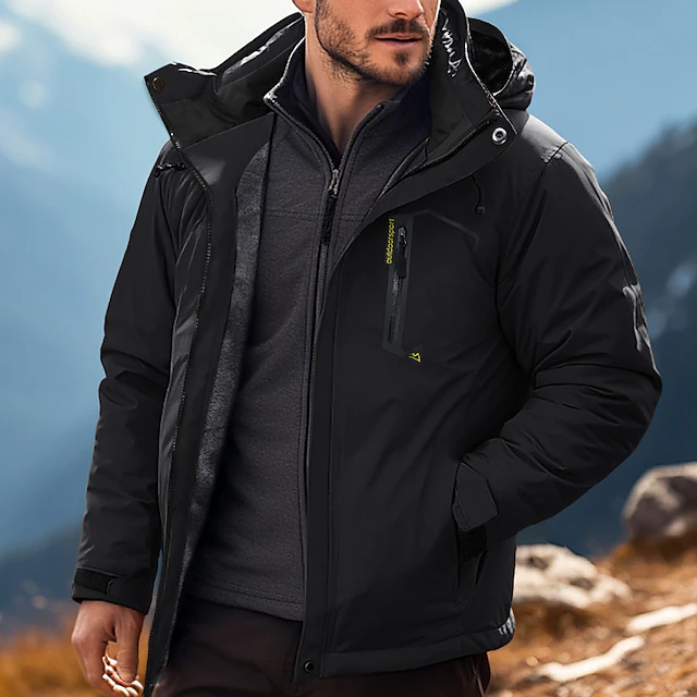 Men's Winter Jacket Fleece Jacket Raincoat Hiking Jacket Outdoor Daily ...