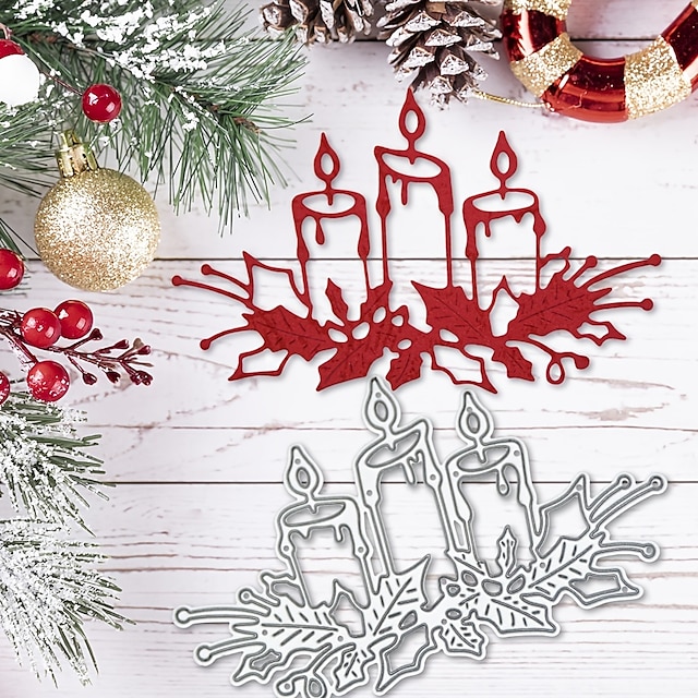  vytvářejte krásná řemesla s kovovými vyřezávacími raznicemi na vánoční svíčky - ideální pro výrobu přání, scrapbooking, razítkování & více!