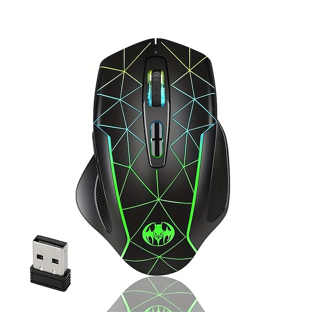  Mouse con ricarica wireless da 2,4 g, il compagno perfetto per il gioco e l'ufficio per i computer portatili