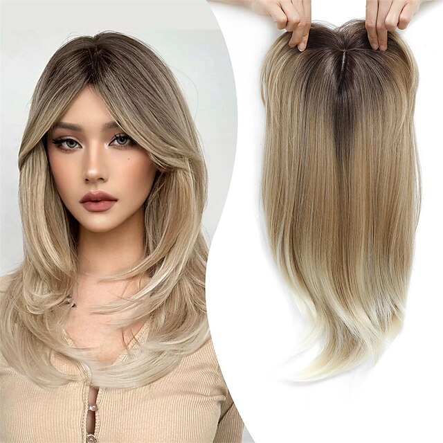 18 Inch Hair Topper Long Layered Hair Toppers for Women Synthetic Hair ...